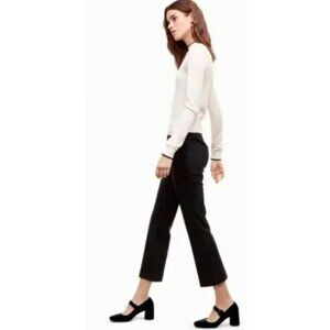 Aritzia Sunday Best Black Kick Flare Cropped Pants Size 00